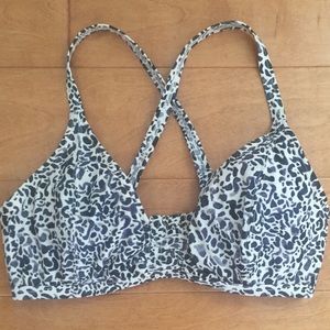 Athleta smocked swim bikini top 32d